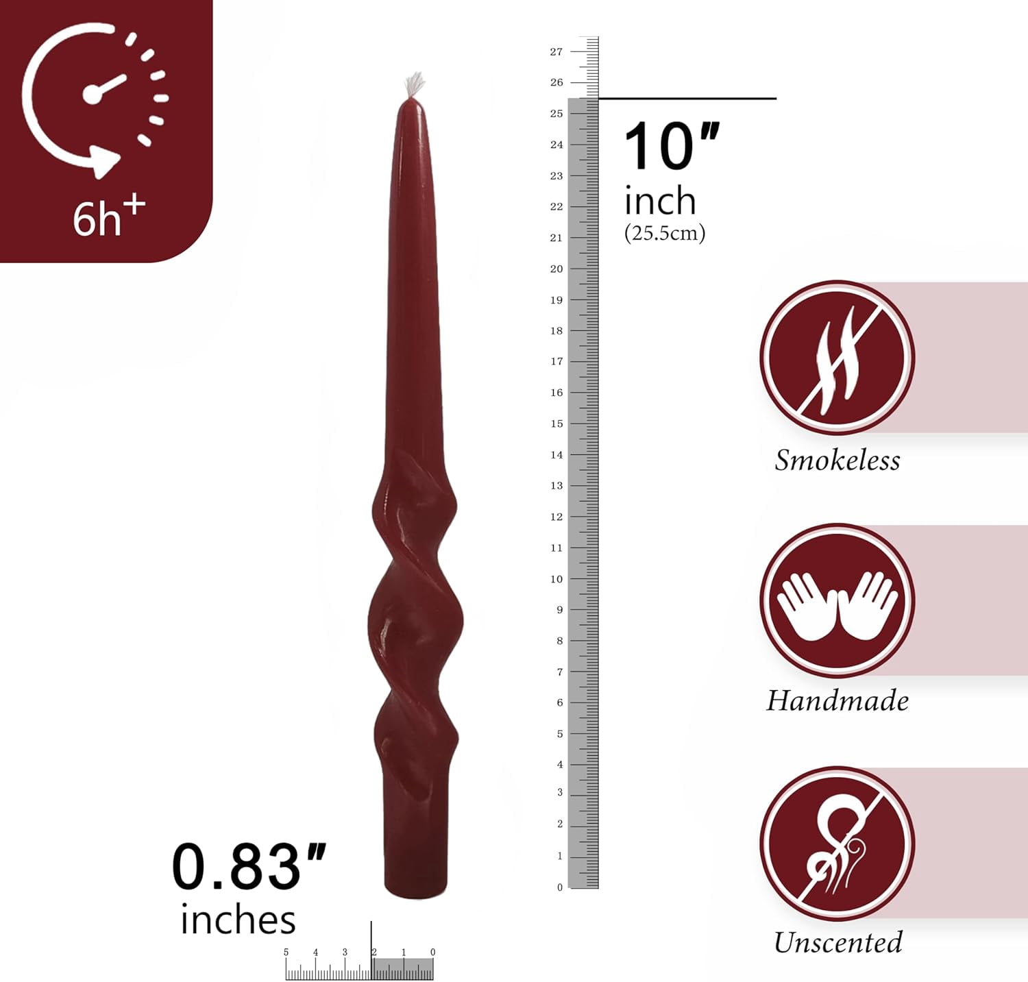 Long Candel PYYAN-Handmade Spiral Taper Candles - Unscented Long Candles Colored ...