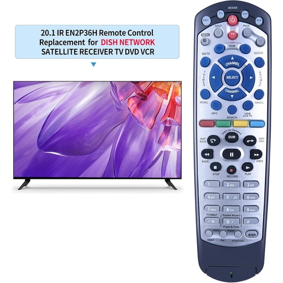 PYYAN-New IR Remote Control Replaced for Dish Network 20.1 IR Satellite Receiver TV DVD VCR