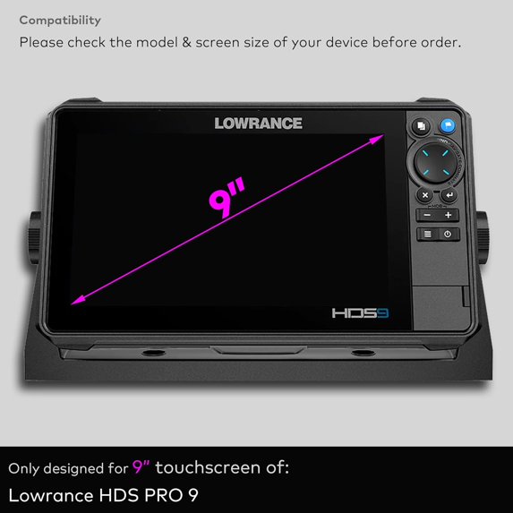 INNOSURE Tempered Glass Screen Protector For Lowrance Elite FS 9" Fish Finder - HD Clear Anti-Scratch Touchscreen Guard
