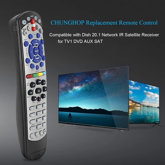 PYYAN-Remote Control for Dish Network 20.1 - New Replacement IR Remote for Satellite Receiver TV1 DVD AUX