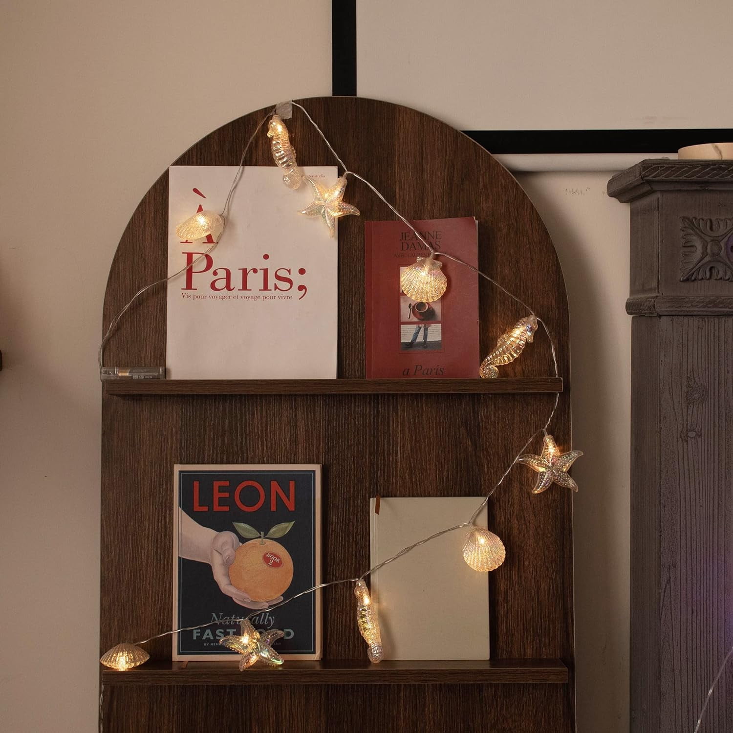 PYYAN-Seashell Starfish Seahorse String Lights Timer 6.5ft 10 LED Ocean ...