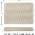 thumbnail image 1 of PYYAN-Silicone Dish Drying Mat for Multiple Usage,Easy clean,Eco-friendly,Heat-resistant Silicone Mat for Kitchen Counter or Sink,Refrigerator or drawer liner Tapioca L 16 inches x 12 inches, 1 of 4