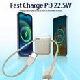 thumbnail image 1 of PYYAN-Small Portable Charger with Built in Cables LED Display, Mini Power Bank 10000mAh 22.5W USB-C Fast Charging Battery Pack, Travel Essential Power Bank for iPhone, iPad, Samsung, Android (Gold), 1 of 3