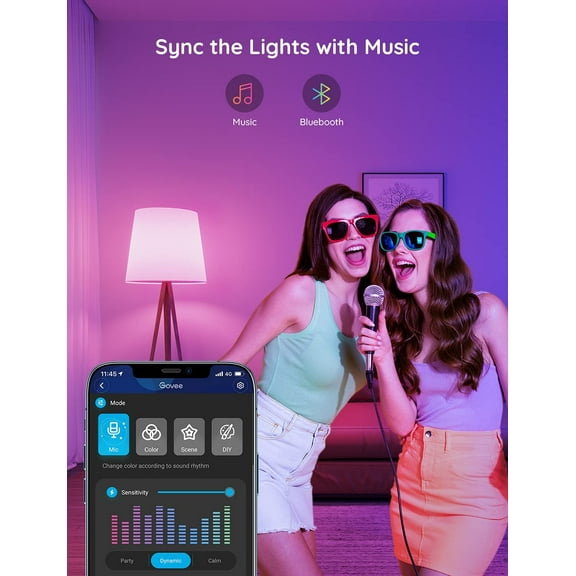 PYYAN-Smart Light Bulbs, Color Changing Light Bulb, Works with Alexa and Google Assistant, 16 Million Colors RGBWW, WiFi & Bluetooth LED Light Bulbs, Music Sync, A19, 800 Lumens, 1 Pack