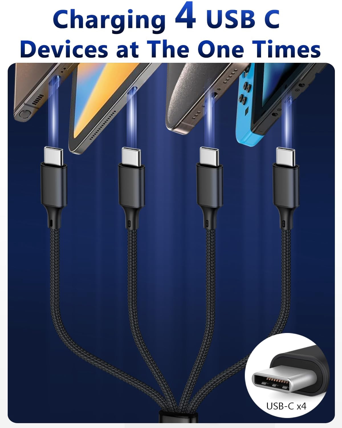 PYYAN-USB C Splitter Multi Charging Cable, USB A/C Fast Charging Cord ...