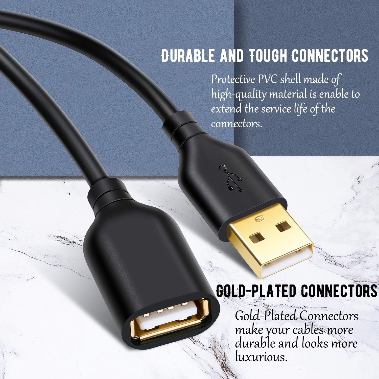 PYYAN-USB Extension Cable 15FT, 2 Pack USB Extender Cable Type A Male ...