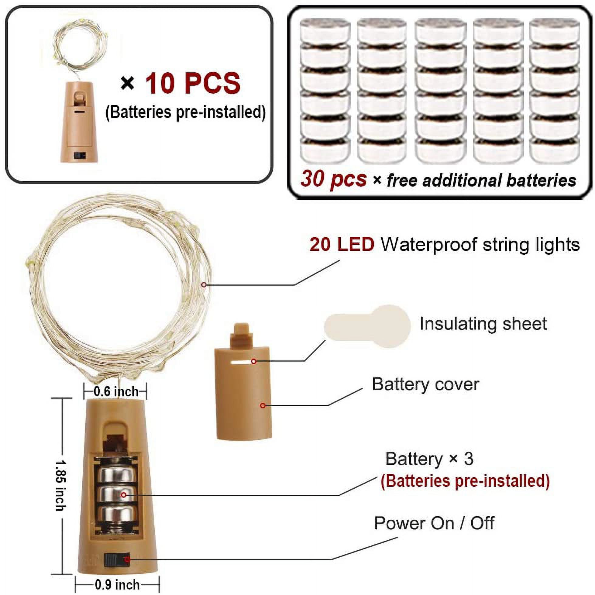 PYYAN-Wine Bottle Lights with Cork Switch [10 Pack] | Easy-to-Use 3.3ft ...