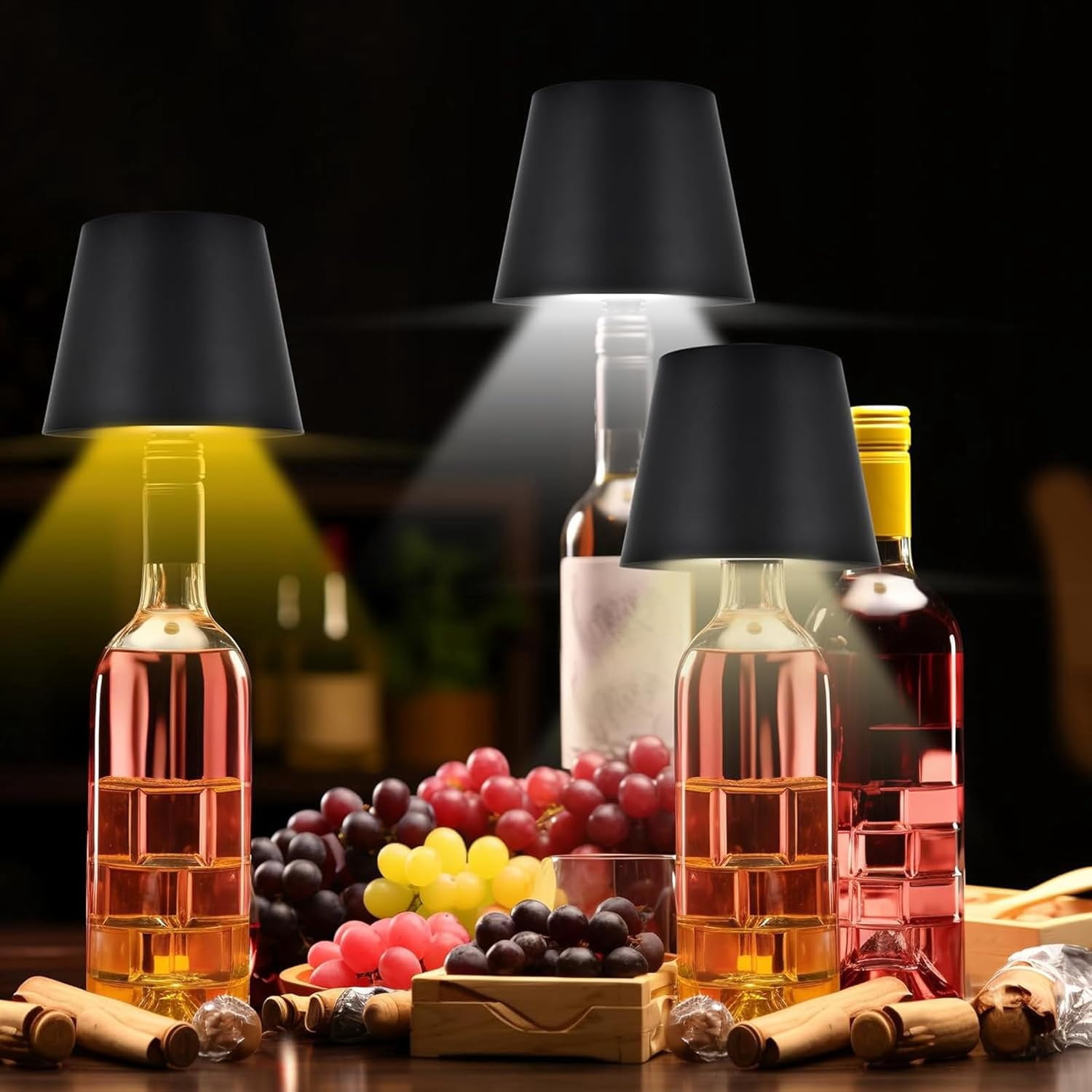 AIMARS Wireless Bottle Lamp, LED Wine Bottle Lamp, Rechargeable Touch