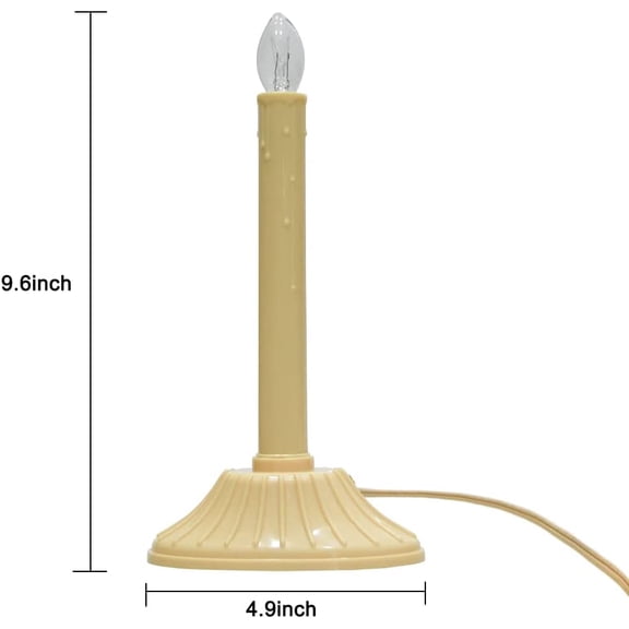 PYYNA-1 Light Electric Window Candles, 2 Pack Christmas Candle Lights with 4 C7 Clear Bulbs(2 Spare), Plug in Electric Candles for Window Christmas Weddings Home Table Decorotions, Ivory -2 Pack