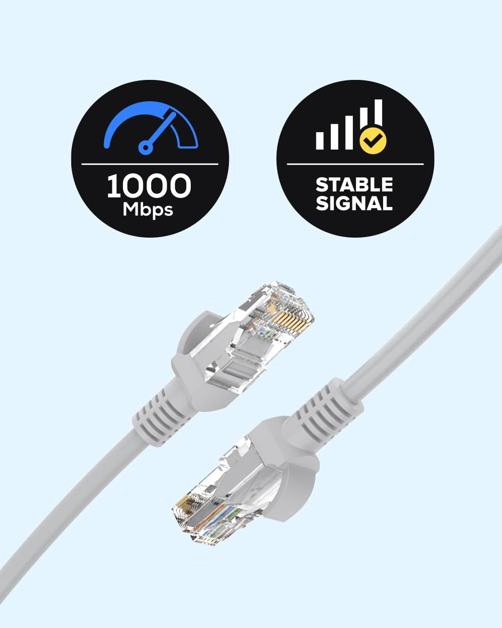 PYYNA-100 FT Cat5e Internet High-Speed Network Cable, RJ45 LAN Cable ...