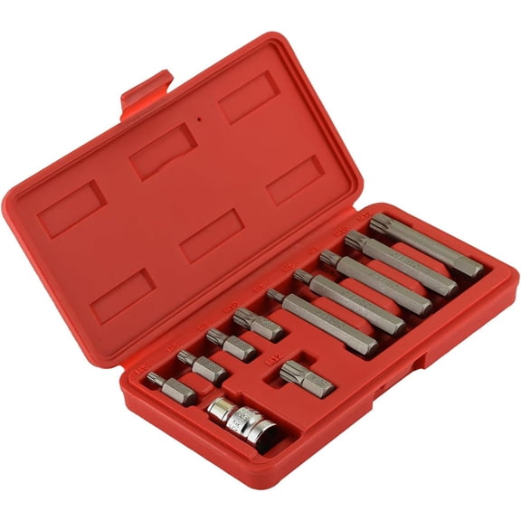 PYYNA-10078A XZN Triple Square Spline Bit Socket Set | 11 Piece Long and Short | 12 Point | CrV Steel