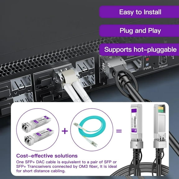 PYYNA-10G SFP+ to SFP+ Cable, 3M(9.8ft) 26AWG, 10GBASE-CU Passive Twinax Direct Attach Copper DAC Cable for Cisco SFP-H10GB-CU3M, Ubiquiti UACC-DAC-SFP10-3M, Meraki, Netgear and More | 0.5-7m Availab