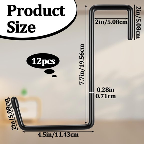 PYYNA-12 Pack Heavy Duty Rafter Hanger Hooks, Vinyl Coated Garage Ladder Hanger, Large S Hook Storage Organizer, Bicycle Hooks for Organizing Garden Tools, Ladders, Hoses, Ropes and More Equipment(Bl