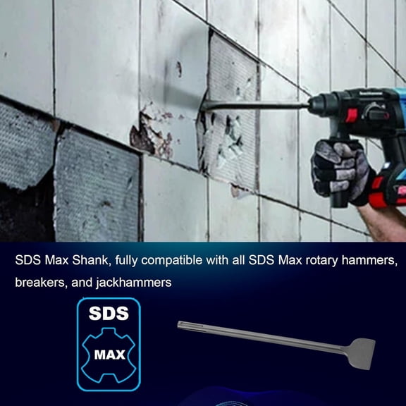 PYYNA-16-Inch SDS Max Scaling Chisel (50MM) Width, Ideal for Concrete Demolition, Tile Removal Tool for SDS-Max Hammer Drill Attachment