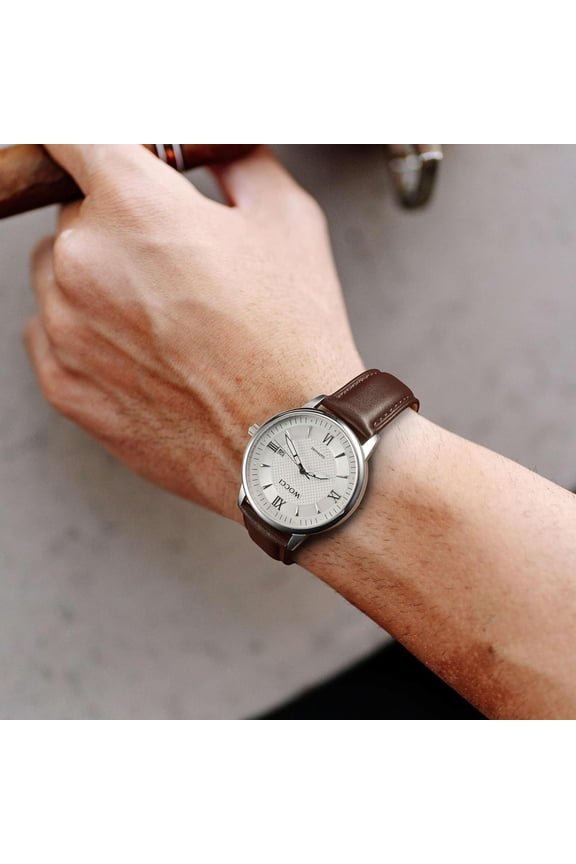 -18mm Vintage Leather Watch Band for Men and Women, Gold Buckle (Dark Brown)