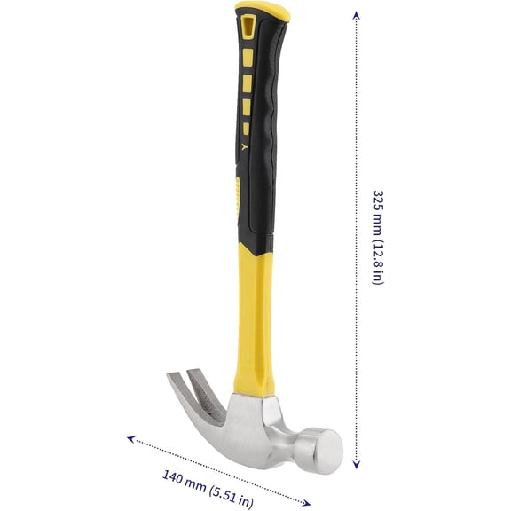 PYYNA-2 PCS 24oz Claw Hammer, Forged Steel Nail Hammer with Non Slip Handle, Framing Rip Claw Hammer for Woodworking