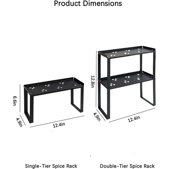 PYYNA-2 Pack Metal Storage Shelves Countertop Organizers, Shelf Risers, Stackable,Spice Rack
