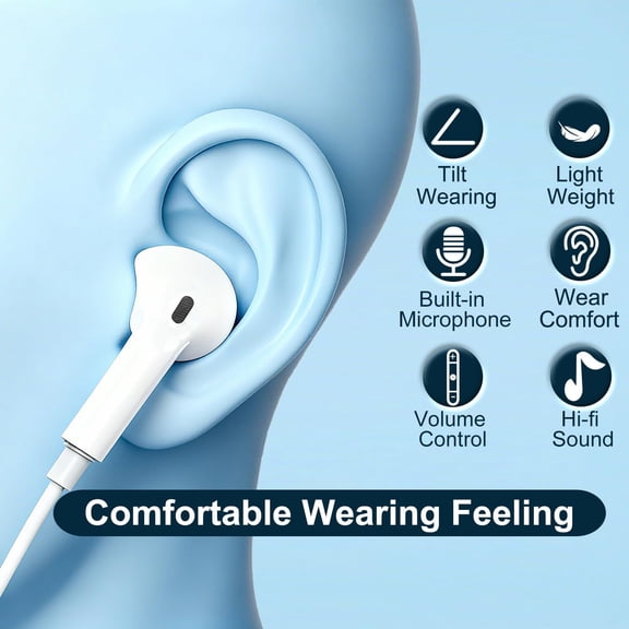 PYYNA-2 Pack-USB C Headphones for iPhone 17/16/15 Pro Max,Type C Earbuds Wired Earphones with Mic & Remote Control Noise Cancelling for iPhone 17/16/15 Plus/Air/Pro, iPad Pro, Galaxy S25/S24/S23/S22,