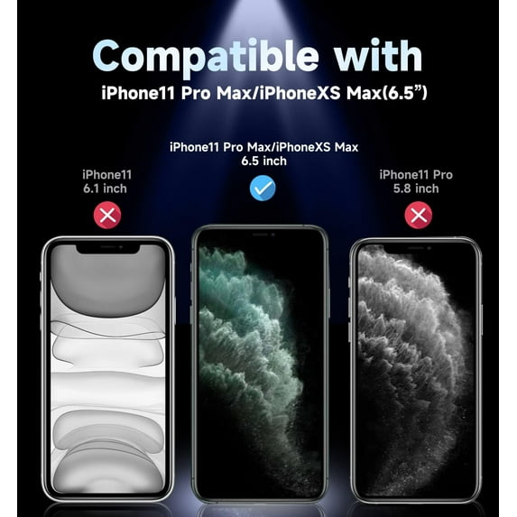 PYYNA-2 Pack for iPhone 11 Pro Max 6.5 inch Privacy Glass Screen Protector, Auto Dust-Elimination Installation, Bubble Free, Easy Installation