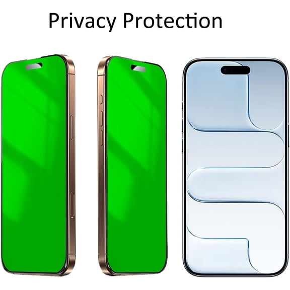PYYNA-2 Pack for iPhone Air Privacy Screen Protector Anti spy Tempered Glass Gradient Green Anti Blue Light Easy Installation 6.5 Inch