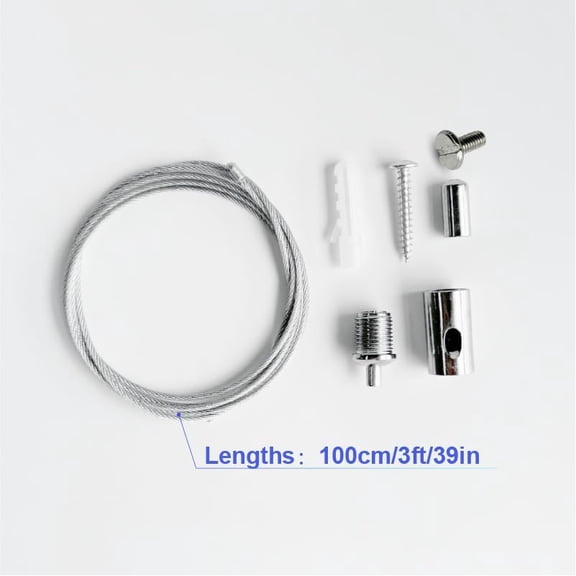 PYYNA-20-Pack Hexagon Garage Lights Lighting Suspension Cables Kit - 3.28ft/1M Hexagon LED Lights Adjustable Steel Hanging Chain, Light Suspension Kit for Hexagon Lights Aquarium Lights, Load 6.6 lb