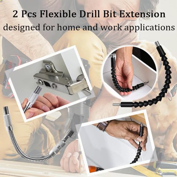 PYYNA-21pcs Right Angle Drill Attachment, 105 Degree Flexible Extension with Hex Shank, Rotatable Socket Adapter for Screwdriver Bits (black)