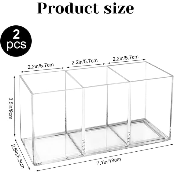 PYYNA-2Pack Acrylic Cutlery Storage Organizer, Plastic Cutlery Utensil Holder Storage Organizer Caddy for Kitchen Countertop Organization - Holds Fork, Knife, Spoon, Silverware Tableware Storage Box