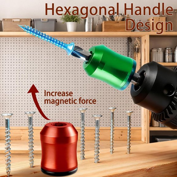 PYYNA-3 PCS Magnetic Screw Ring for Screwdriver Bits, Strong Magnet Bit Holder Ring for Power Drill & Hex Screwdriver, Anti-Drop Screw Holder for DIY, Mechanics & Carpenter