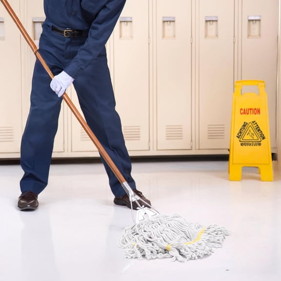 PYYNA-3 Pack Heavy Duty Commercial Mop Head Replacement,Wet Industrial Cotton Looped End String Mops Refill for Floor Cleaning,Yellow