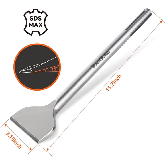 PYYNA-3-in Wide SDS Max Scaling Chisel,Curved Blade Compatible with SDS Max Hammers (3" X 12")