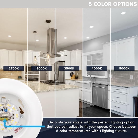 PYYNA-4 Inch LED Disk Lights, Dimmable Flush Mount Ceiling Light, 5CCT Selectable 2700K 3000K 3500K 4000K 5000K, 11W, 800LM, Surface Mount Light Fixture, Damp Rated, ETL