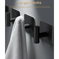 thumbnail image 1 of PYYNA-4 Pack Large Heavy Duty Wall Hooks - 26lb Max, Stainless Steel Adhesive Towel Hook, Shower Hooks for Hanging Towel, Coat, Robe, Wall Hook for Use in Bathroom, Kitchen and Door, Matte Black, 1 of 4