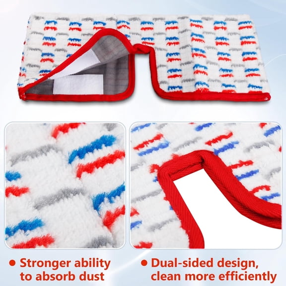 PYYNA-4 Pack Mop Refill Pads Compatible with O-Cedar ProMist MAX Spray Mop Reusable Pads Refills Microfiber Replacement Heads Dry Wet Use Double Sided Machine Washable for All Surface Floor Cleaning