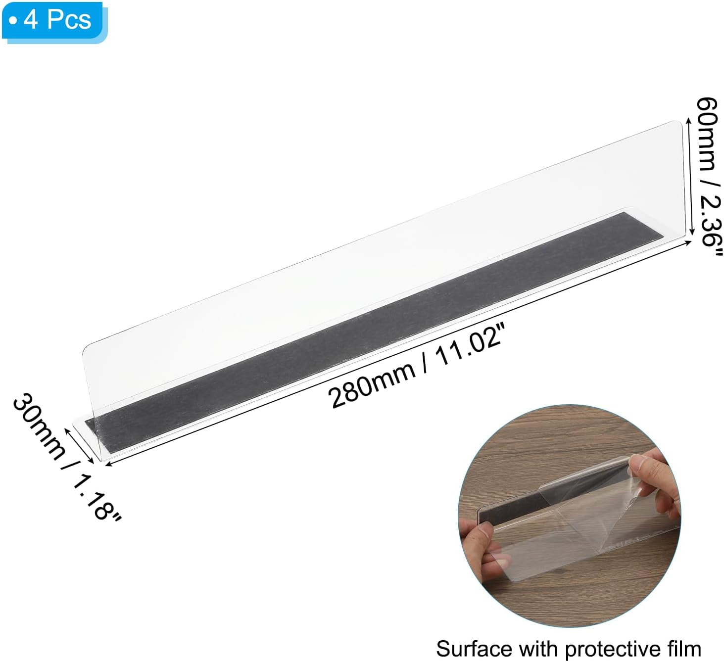 PYYNA-4 Pack Shelf Dividers for Closet Organization, 11.1x1.2x2.4 ...