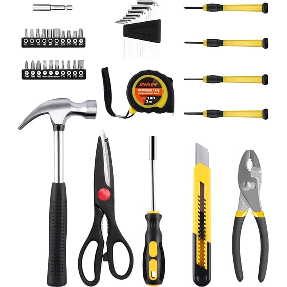 PYYNA-40-Piece Tool Set - General Household Hand Tool Kit with Plastic Toolbox Storage Case
