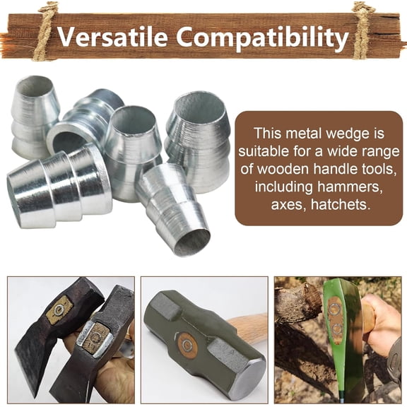 PYYNA-42 PCS Extended Round Axe Handle Wedge Safety Metal Wedge Hammer Handle Wedges Steel Wedge Kit for Axe Hammer Sledge (0.31/0.39/0.47/0.55/0.63/0.71 Inch)