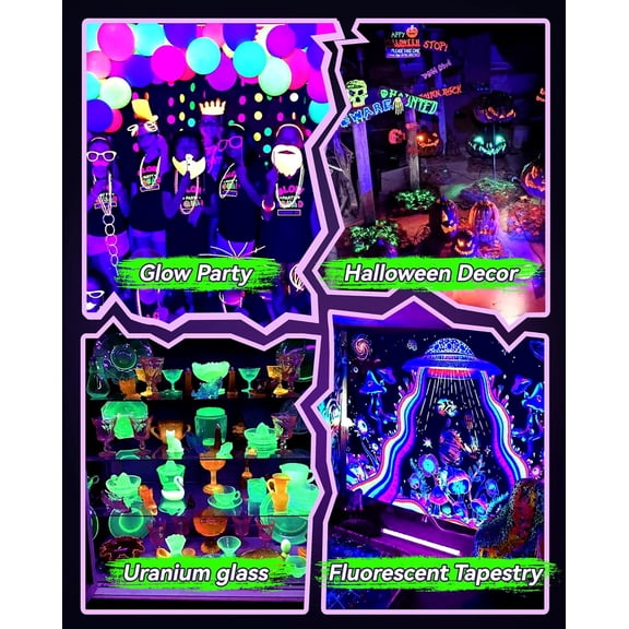 PYYNA-42W LED Black Light Bar, Blacklight with 6FT Cord+Switch+Plug, Glow in The Dark Black Lights Party Supplies for Halloween Decorations, Fluorescent Poster, Body Paint, Classroom, Bedroom