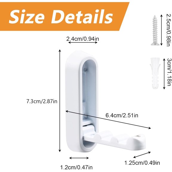 PYYNA-4pcs Elliptical Folding Wall Hook Non-Slip Heavy Duty Foldable Coat Hook Aluminum Alloy Wall Hanger for Hanging Coat Bags Backpack Towel(Matte White)