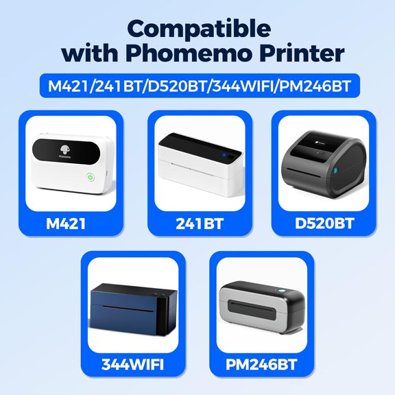 PYYNA-55 Pcs 4'' x 6'' Shipping Thermal Labels for Address, Barcodes, Small Business Labeling, Warehouse, Inventory - Thermal Label Compatible with 241 BT, M421