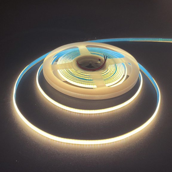 PYYNA-5V 5mm Width USB COB LED Strip Lights with Dimmable Switch,9.84FT/3M,Warm White 3000K,400LEDs/M,8W/M,CRI90,2250lm,Electroplated Double-Sided Panel Light Strip,IP20,for Indoor Decoration