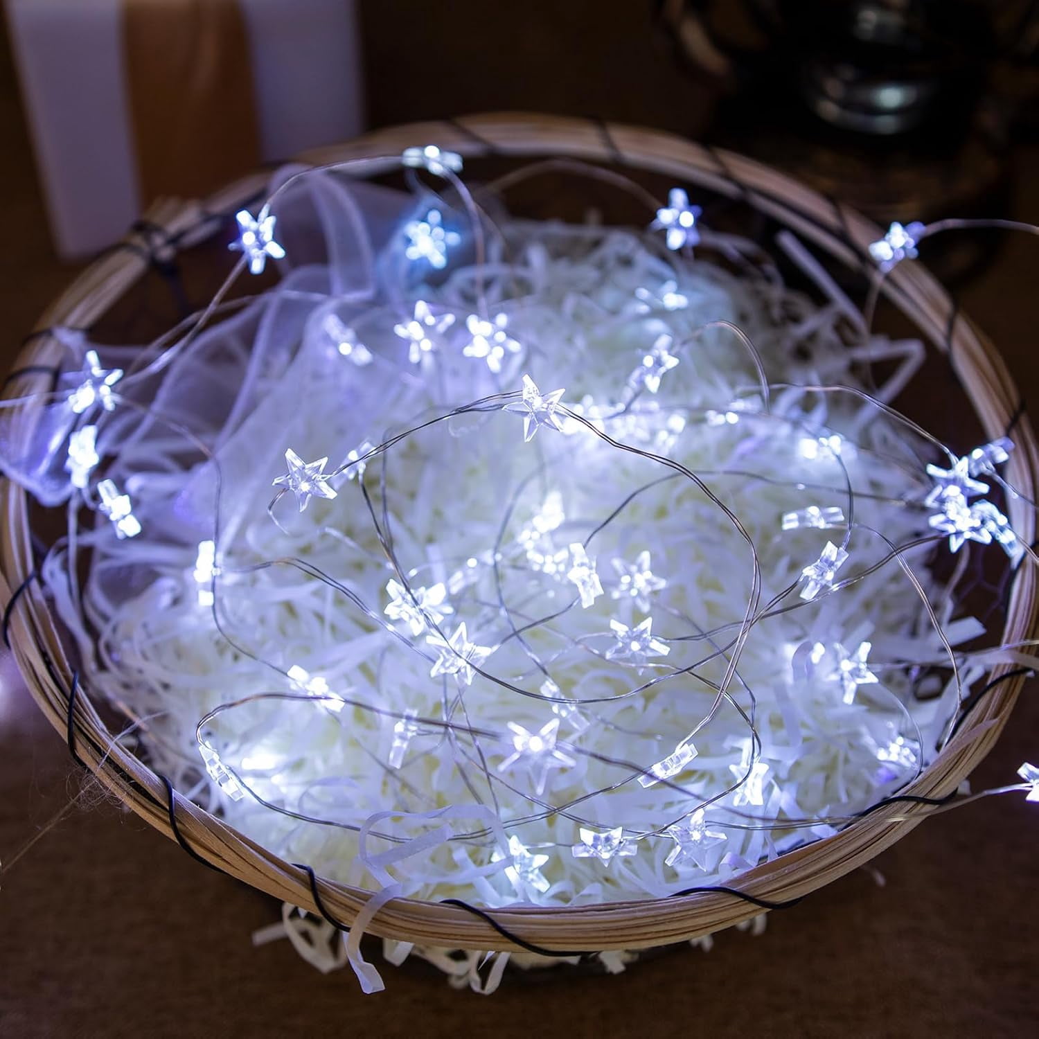 PYYNA-6 Packs 6.6ft 20 LEDs Star Fairy Lights Battery Operated,Mini ...