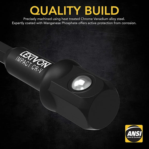 PYYNA-6-Piece Impact Grade Socket Adapter Set - 3" & 6" Extension Bit With Holder | 1/4", 3/8", and 1/2" Drive, Adapt Your Power Drill To High Torque Impact Wrench (LX-105)