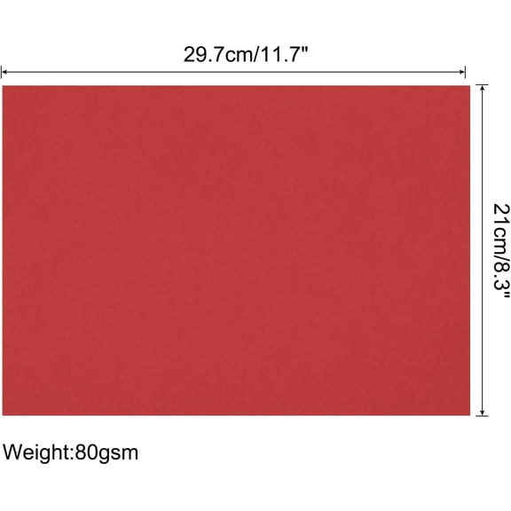PYYNA-75 Sheets A4 Colored Print Copy Paper 8.3" x 11.7" Origami Paper Printer Paper 80gsm for Printing, Document Copying, Art Craft,Bright Red