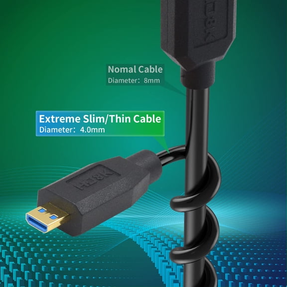 PYYNA-8K Coiled Micro HDMI to Mini HDMI 2.1 Cable, 48Gbps, 8@60Hz, Extreme Thin Support Dynamic HDR for Cameras Camcorder DC1FT- 4FT