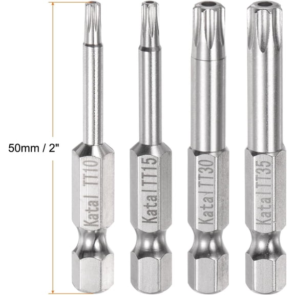 PYYNA-8pcs TT10-TT35 Star 7 Point Screwdriver Bit 1/4" Hex Shank 2" Length Magnetic Security Torx Screw Driver Power Tool
