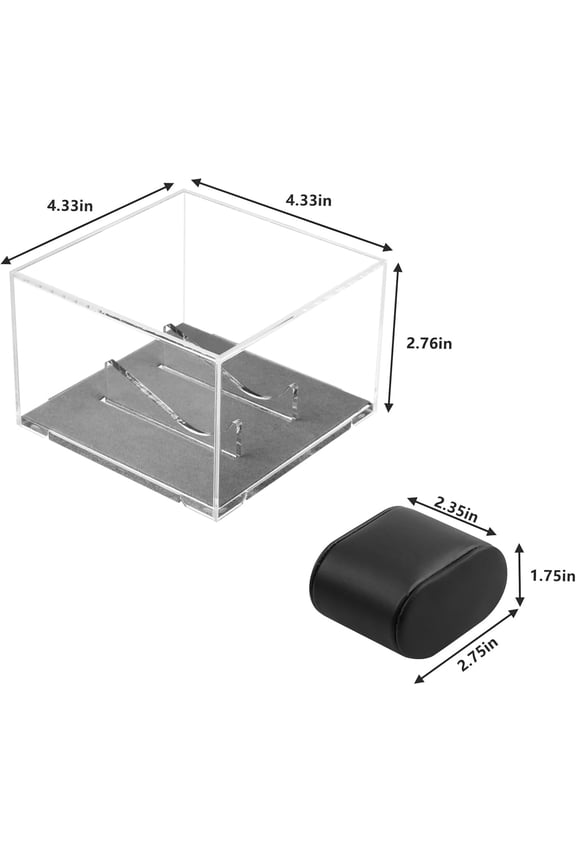 -Acrylic Watch Display Case with Leather Watch Pillow, Watch Box Watch Organizer Holder, Watch Box Stand for Men Watch Collection, Gift for Boyfriend Fathers Day Birthday