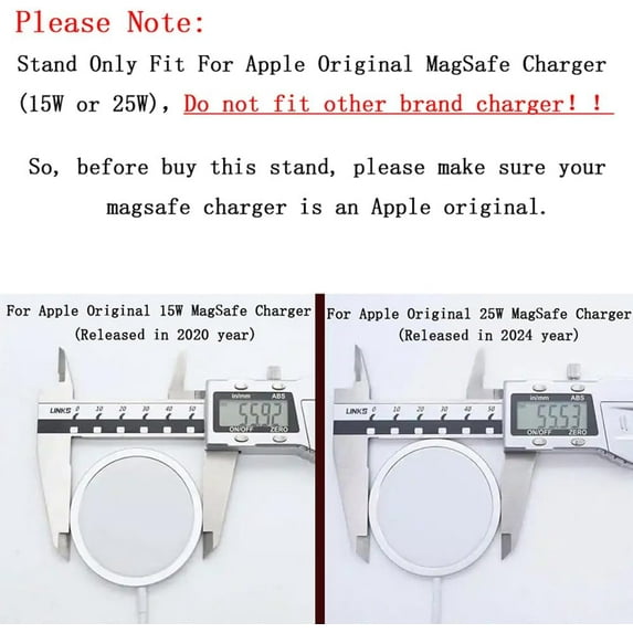 PYYNA-Adjustable Foldable Stand for MagSafe Charger, Desktop Holder Compatible with for iPhone 16 15 14 13 12 Series Cell Phone Wireless Charging Base Pad Mount Accessories