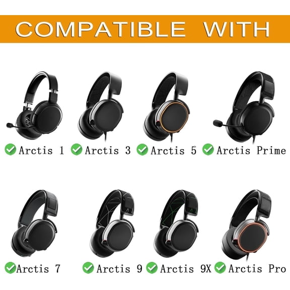 PYYNA-Arctis 3/5 / 7/9 Replacement Grey Fabric Ear Pads Cushion Compatible with SteelSeries Arctis 3 / Arctis 5 / Arctis 7 Arctis 9 / Arctis 1 / Arctis pro Lossless Wireless Gaming Headset Headphone