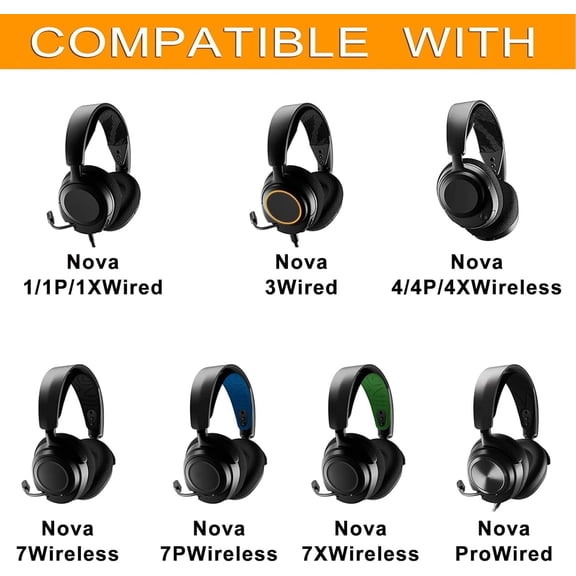 PYYNA-Arctis Nova Pro Wired Earpads Cushions Compatible with SteelSeries Arctis Nova Pro Wired, Nova 7, 3, 1 Model,Extra Bass Noise Cancelling Headset, (Does Not Fit Nova Pro Wireless) (Cooling Gel)