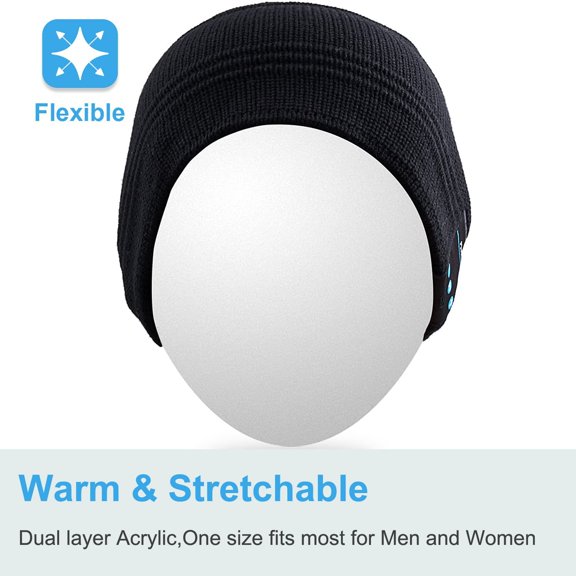 PYYNA-Bluetooth Beanie Hat Wireless Headphone for Outdoor Sports Xmas Gifts Stocking Stuffers
